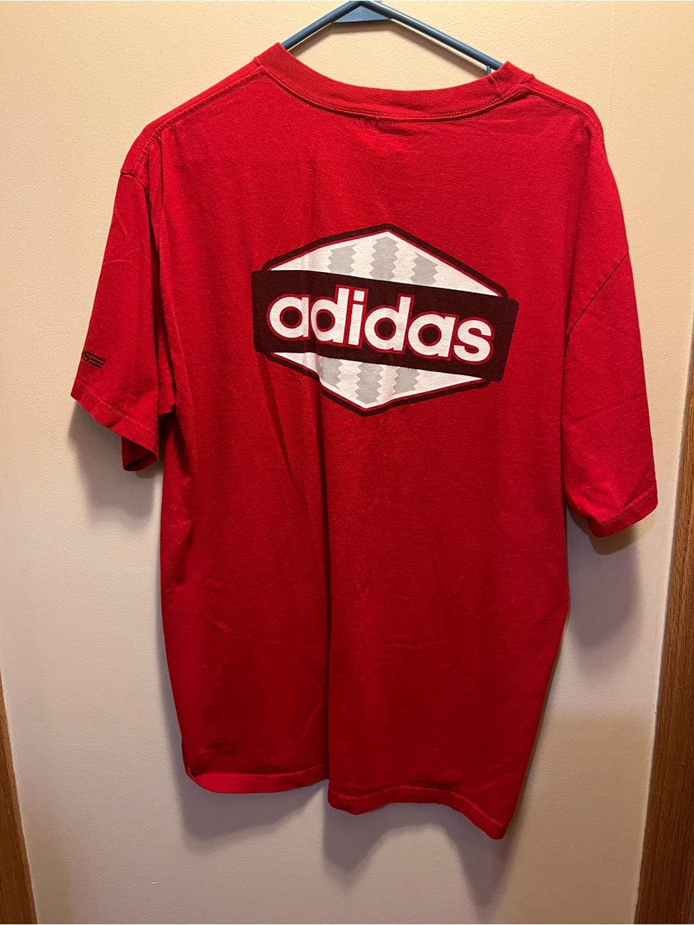 adidas Red Graphic Logo Short Sleeve Tee